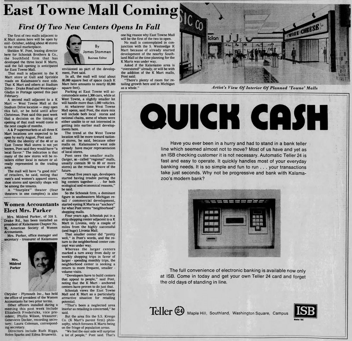 East Towne Mall (Gull Crossing, East Town Mall) - Jun 08 1975 Article (newer photo)